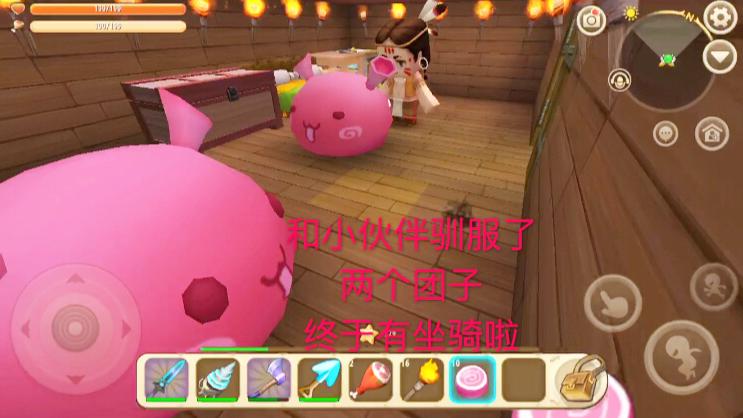 迷你世界：和狗华哥哥驯服了两个团子，狗华哥哥开心的掉到水里了