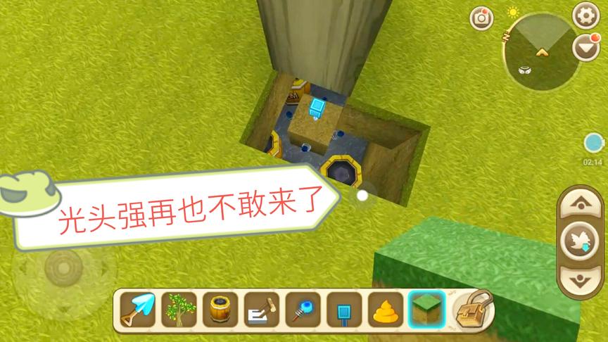迷你世界：闪电砍树陷阱超简单，光头强一来就被炸上天空一万米！