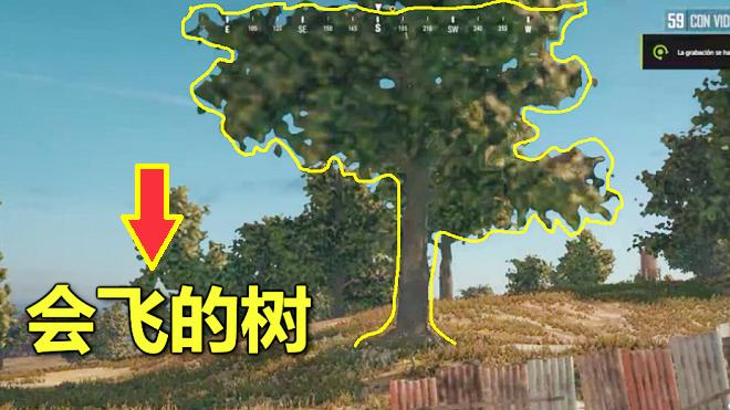 绝地求生：发现一颗会飞的树，比空投罕见10倍，还能躲在它下面