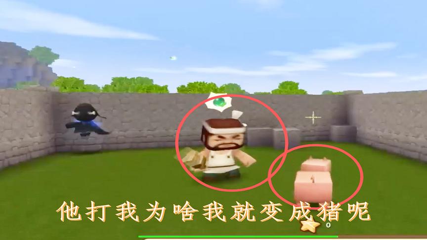 迷你世界9：起床看见大胡子人为什么他打我，我就变成了一只猪呢