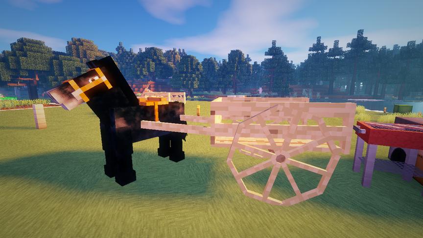 小橙子姐姐我的世界《怪物的世界》搞笑4：马车奔腾而过minecraft