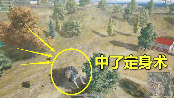 绝地求生：不幸中了定身术，在空中不能动，只有慢慢等死了