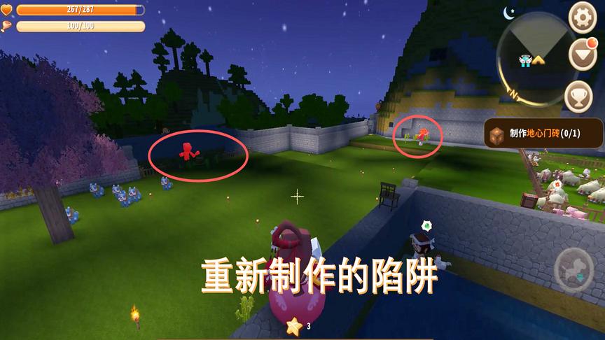 迷你世界76：对以前的陷阱不满意，用仙人掌和炸药桶重新制作了