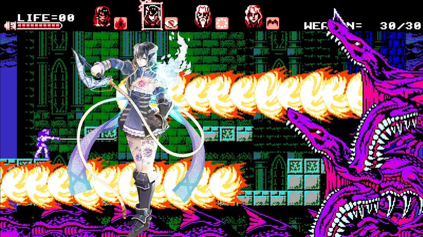 致敬《恶魔城》，仿8位复古动作游戏《血迹 月之诅咒》