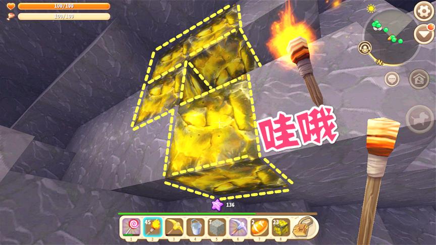 迷你世界：探险13层，这里的黄金都是成堆的，三月又要发财了