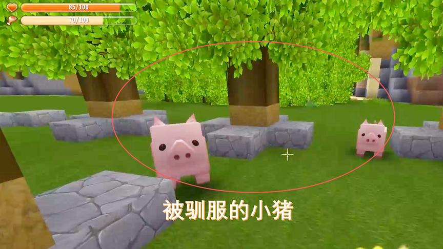 迷你世界152：没事上山逛了逛，带回了一只山羊和两头小猪