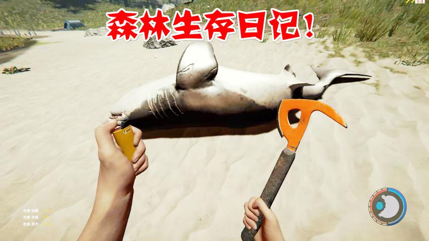 森林36：海边发现了一只鲨鱼结果我真的很饿了