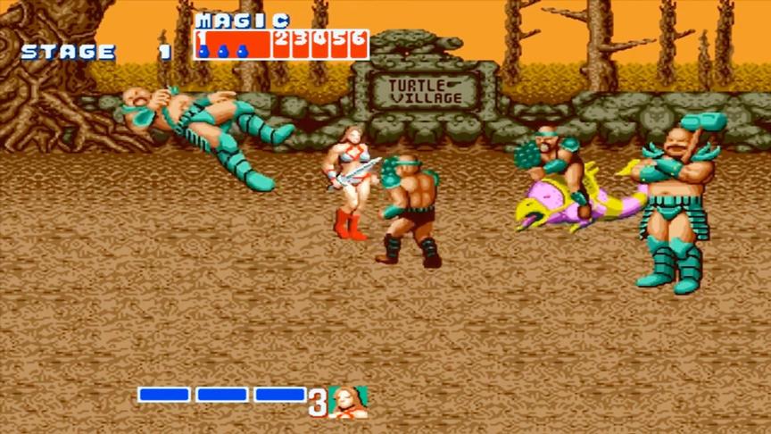 世嘉MD《战斧》，使用女战士一命速通