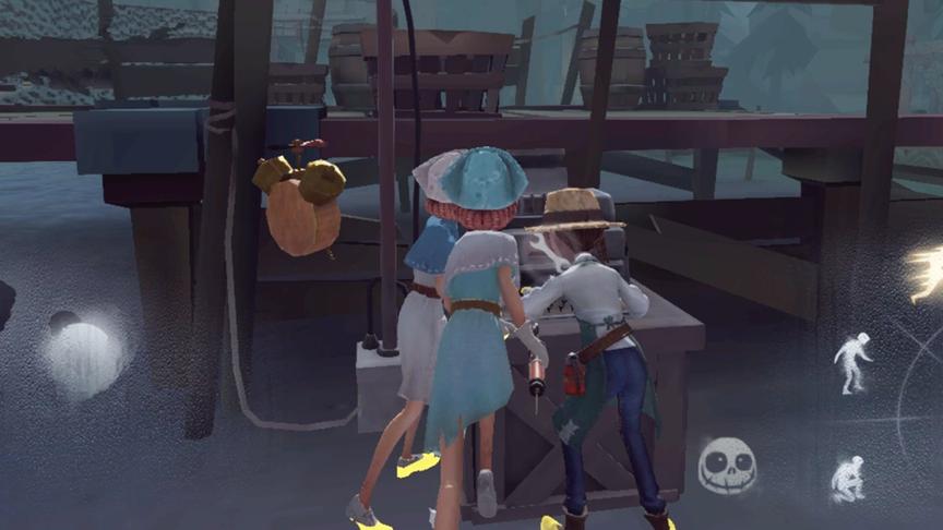 第五人格 屠夫看到我们四个逃生者都是妹子 舍不得抓吗