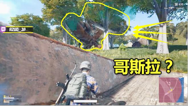 绝地求生：偶遇一只巨型怪兽，背着巨型M4，竟被它直接无视！