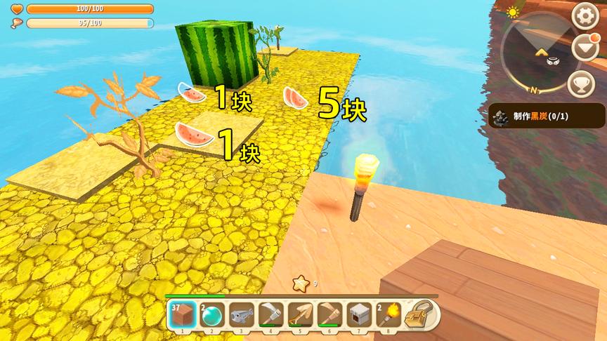 迷你世界：只有老手才会知道：西瓜摘下后，最多会变成7个西瓜块