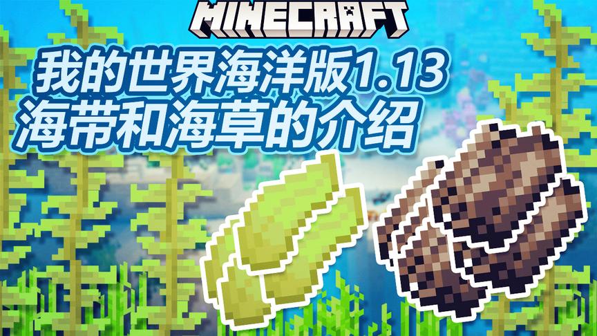 我的世界海洋版：给大家介绍一下海带和海草的作用和特性