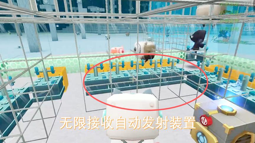 迷你世界体验服08：只要生物一靠近小屋，就会触发自动发射装置