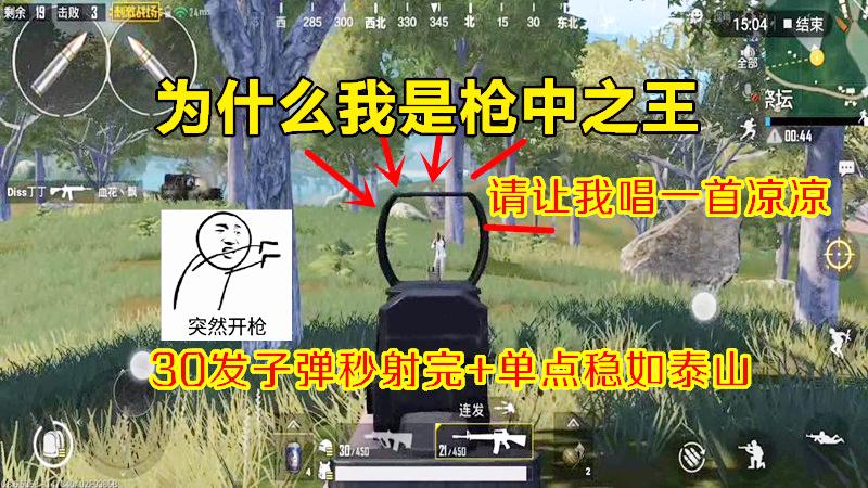 刺激战场：30发子弹两下就用光，这把枪单点稳如“泰山”吃鸡靠它