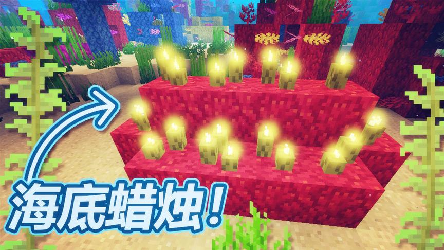 我的世界海洋版：新植物！海泡菜居然可以当做海底的蜡烛！