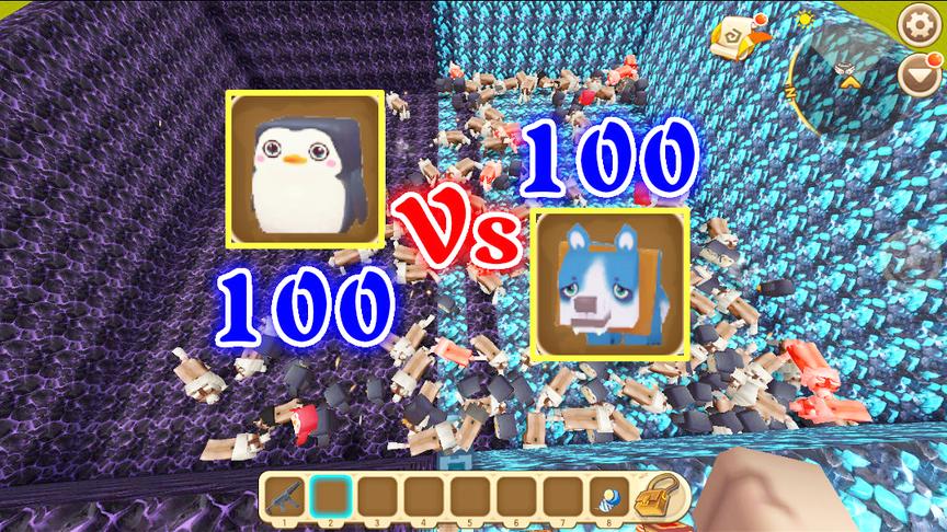 迷你世界：100条恶犬VS100企鹅，这企鹅是不是没有充钱