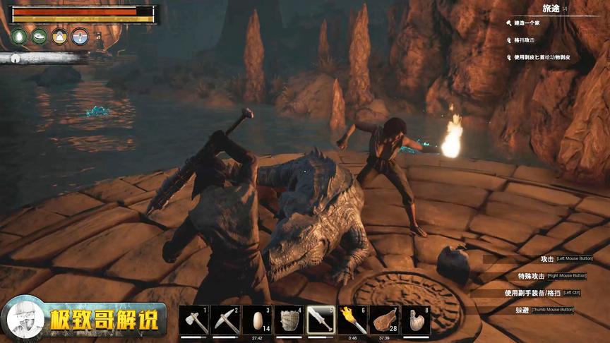 我的天！本想下矿洞挖矿，竟然遇到了比10个人还大的鳄鱼！