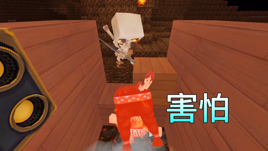 迷你世界：顽皮的妮妮不听话，得到应有的惩罚，被骷髅射手抓住了