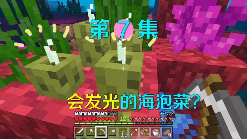 我的世界7：海洋版的海底世界太美了，这海泡菜还会发光？