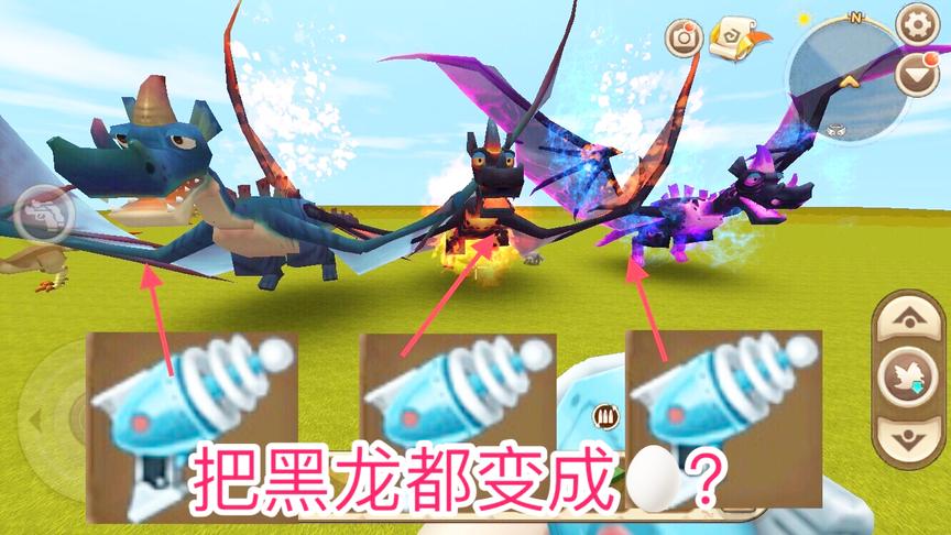 迷你世界：新版变蛋枪能不能将3只不同的黑龙全部变成蛋带回家？