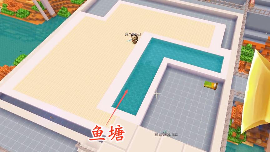 迷你世界联机153：我在别墅前面建了一个鱼塘，准备养一些呆呆鱼