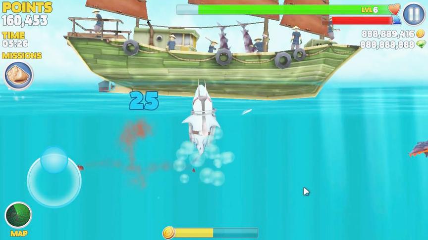 饥饿鲨进化：这里有艘大渔船，能否顶翻？