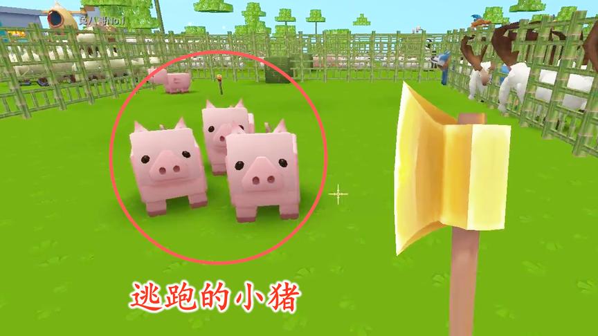 迷你世界联机195：被兔八哥放走的小猪，跟着我又回到了猪圈