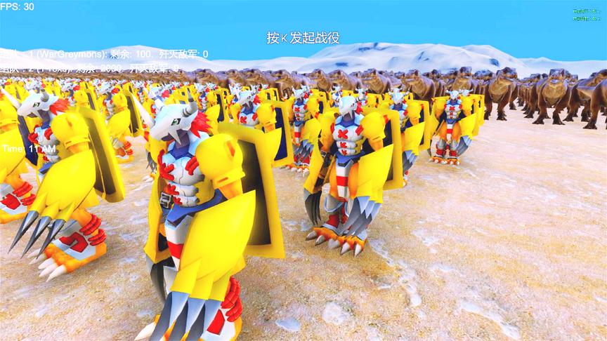 史诗战争：100个战斗暴龙兽VS2000头暴龙，人型战斗形态才是王道