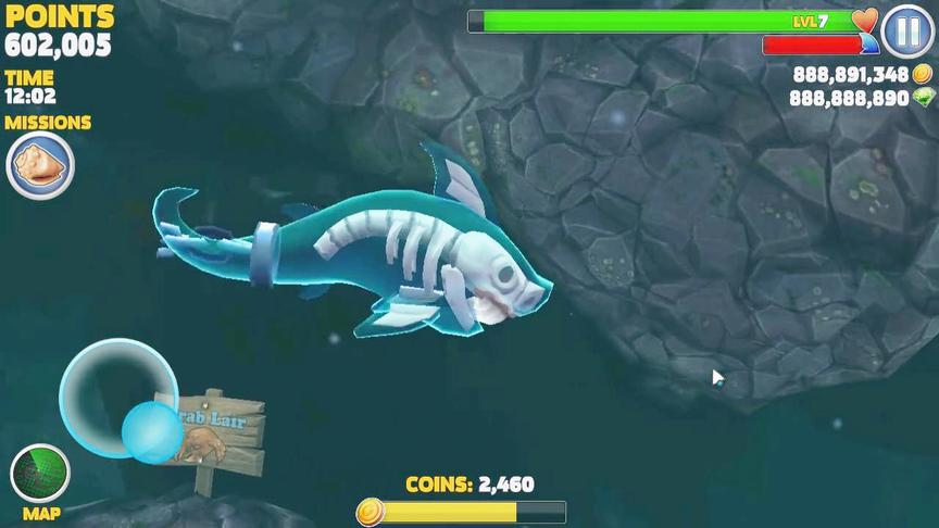 饥饿鲨进化：幽灵鲨打BOSS太累，遛了！