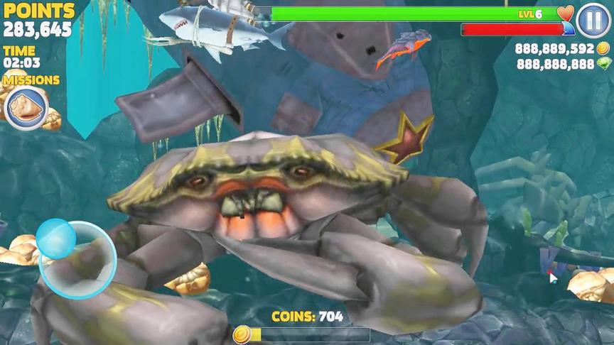 饥饿鲨进化：没有发现新BOSS巨蟹，只好重新挑战它！