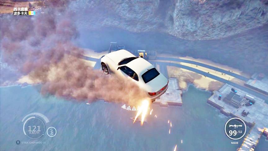 小林解说：这地方绝对是练习汽车特技的绝佳圣地