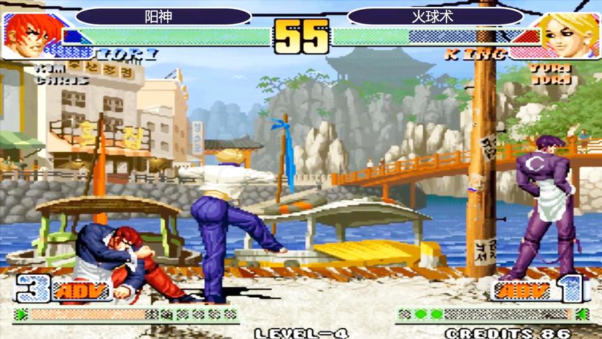 拳皇98c：火球术的打法不可抵挡，暴走八神这次也无能为力