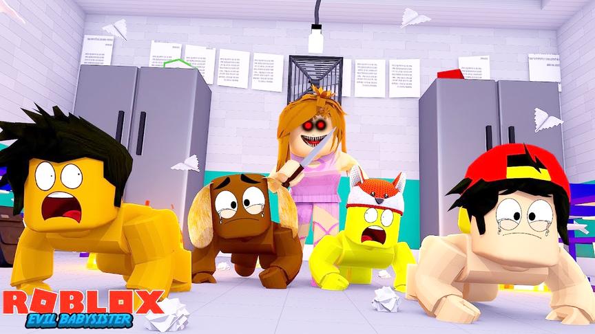 小飞象解说 Roblox可怕保姆逃生 独自在家真危险！拿着斧子追我！