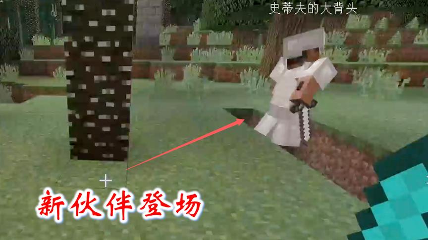 我的世界联机第二季44：新伙伴大背头刚出场，就掉进了百米深坑