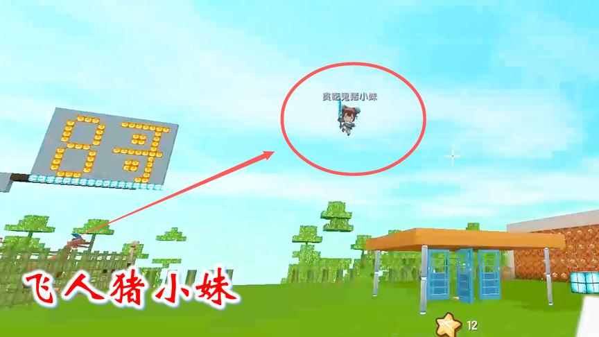 迷你世界联机251：不用火箭背包也可以当飞人，猪小妹就飞天了