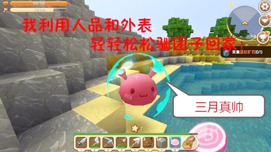 迷你世界生存16：我利用人品和外表，轻轻松松驯团子回家！