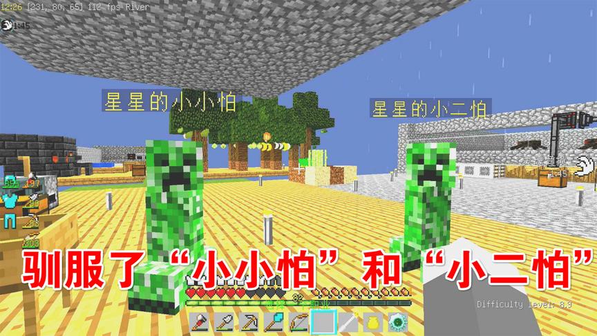 我的世界无人入眠25：驯服了两个爬行者，“小小怕”和“小二怕”