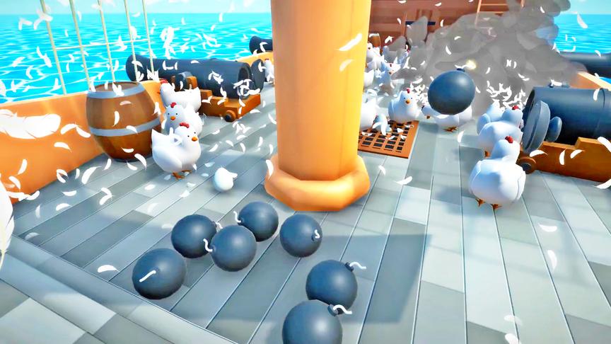 将船上的母鸡赶下船，这些鸡也太能生了！