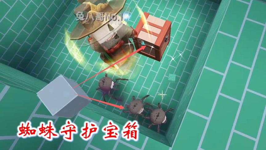 迷你世界联机305：冰原下面宝贝比较多，三只蜘蛛守护着宝箱