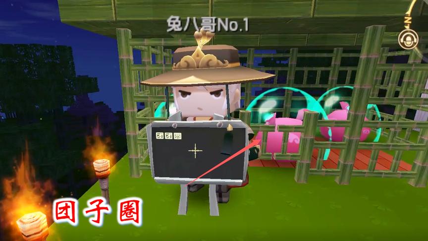 迷你世界联机309：我们在家给团子修了一个圈，里面养了三个团子
