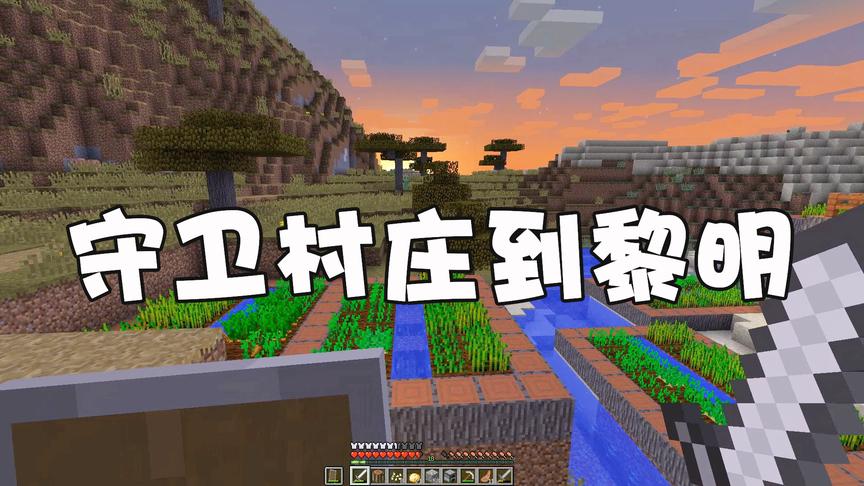 我的世界单人生存11：村庄的守护者，小薇连夜守卫村民们的安全！