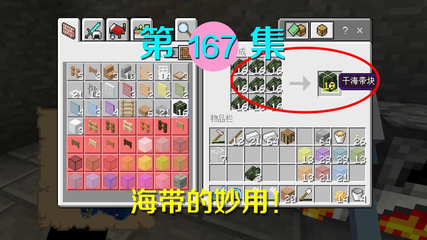 我的世界阿阳历险记167：燃料煤不够了，我想到了海带的妙用！
