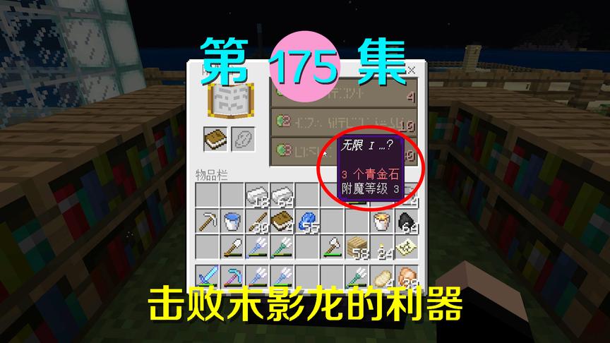 我的世界阿阳历险记175：刷到无限弓附魔属性，对打末影龙很有用