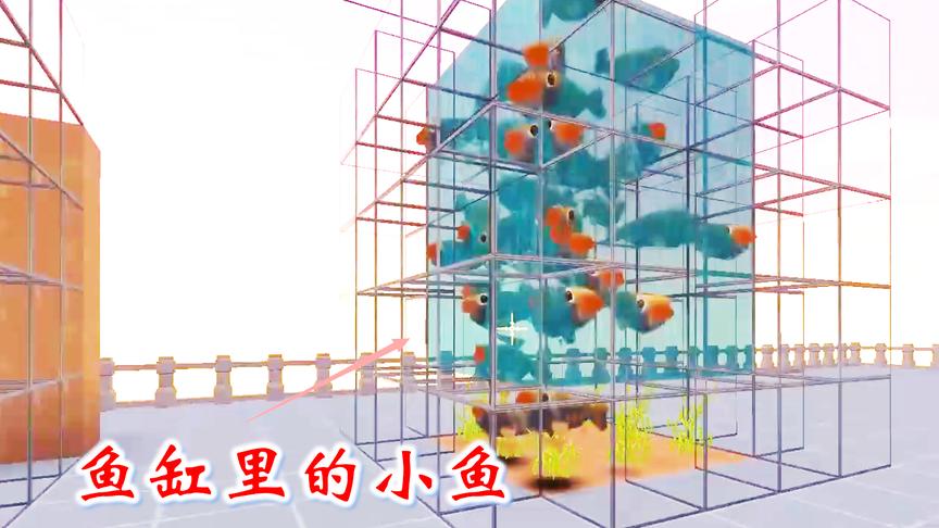 迷你世界联机356：我们把捕回来的小鱼放在鱼缸里，让它自由玩耍