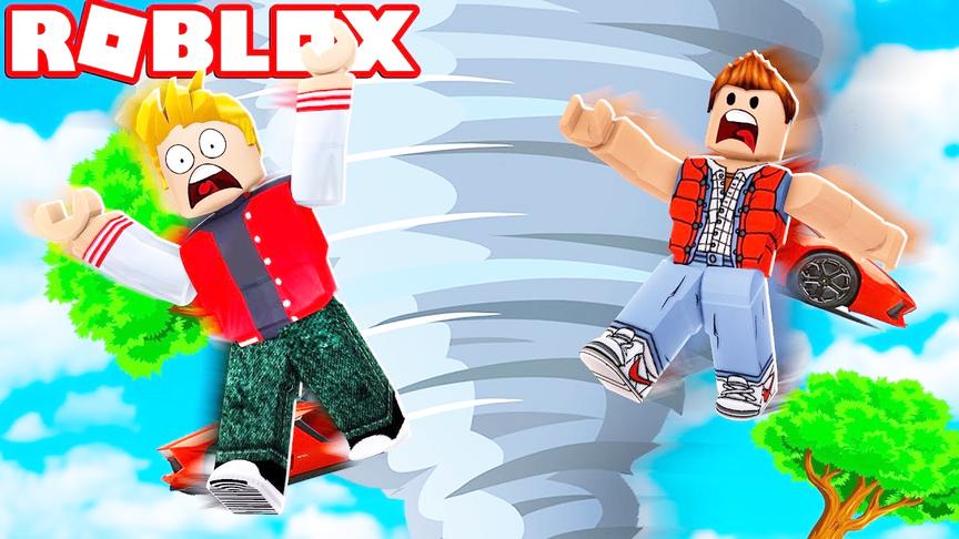小飞象解说 Roblox龙卷风逃生：可怕超级龙卷风！我被吹起来啦！