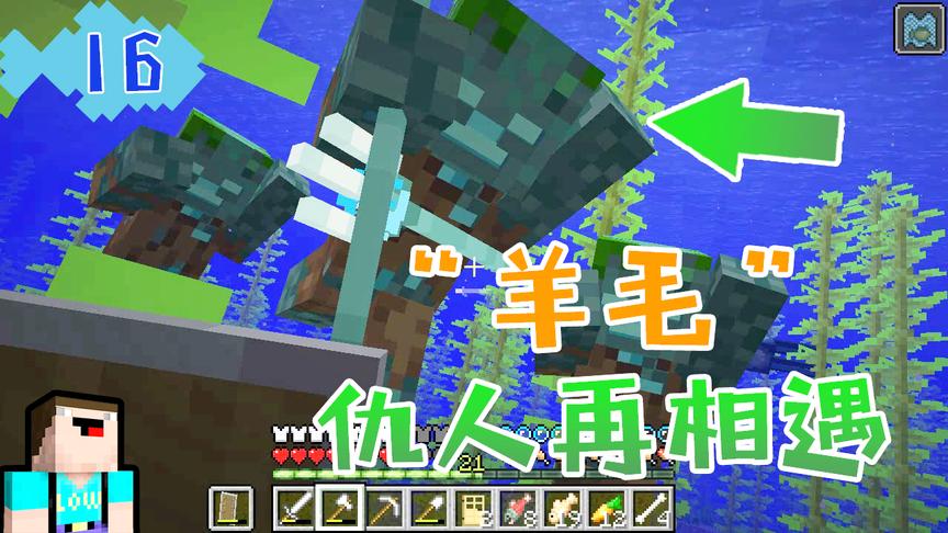 我的世界菜鸟生存日记16，与抢夺羊毛的仇人再次相遇