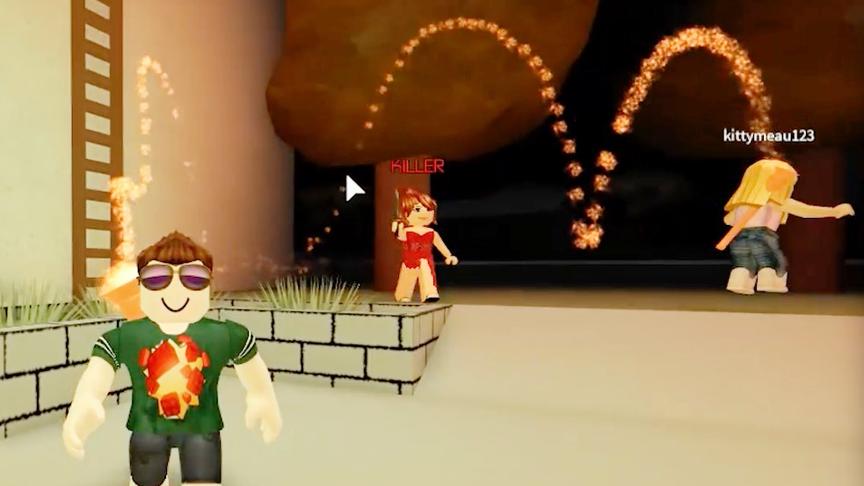 波波仔解说 roblox 红衣裙女孩：我玩杀手很恐怖？系统不让我玩！