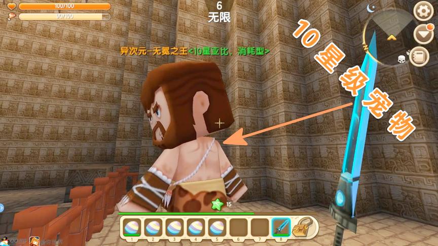 迷你世界《神奇宝贝1》抓取1星级宠物，帮助自己驯服10星级宠物