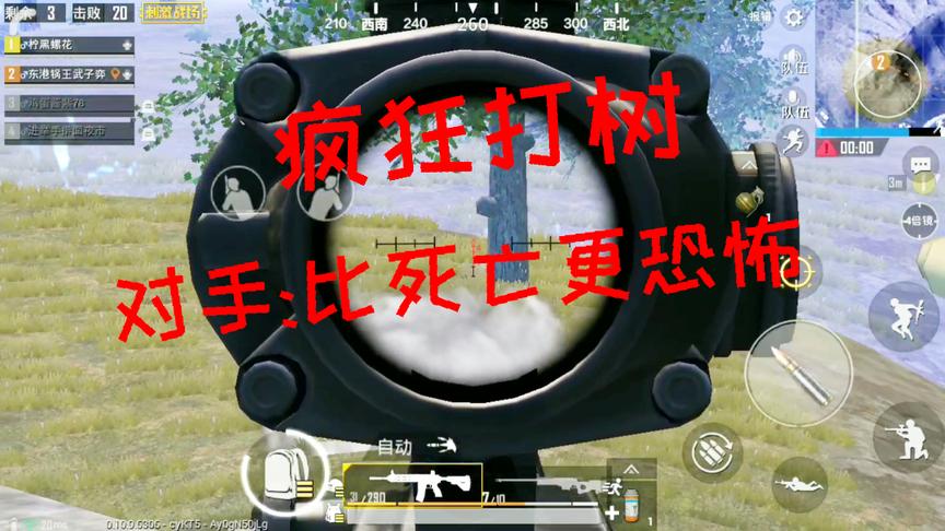 刺激战场：决赛圈二打一 疯狂扫树 树后对手：比死亡更恐怖