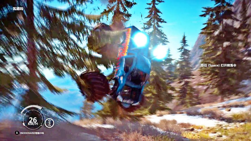 小林热游解说：轮子太大树木老是卡住，真是太讨厌了！